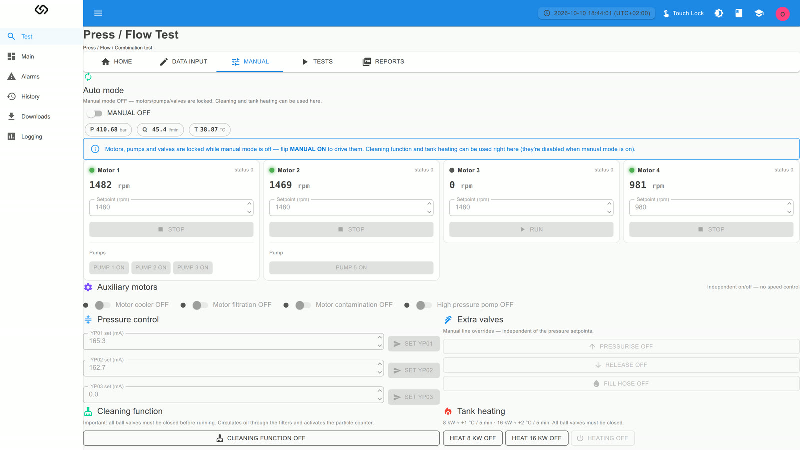 Test bench page